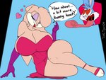 anthro big_breasts biped breasts cleavage clothed clothing dress eyelashes female heart_symbol huge_breasts male panties seductive thick_thighs tongue tongue_out underwear pervynamek02 xaveknyne looney_tunes tiny_toon_adventures warner_brothers babs_bunny buster_bunny lagomorph leporid mammal rabbit hi_res