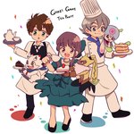 anthro brown_hair cake chef_hat chef_uniform chibi clothing dessert dress female food grey_hair group hair hat headgear headwear holding_object male pancake serving serving_beverage serving_food serving_tray waiter chiyu1995 bandai_namco digimon digimon_ghost_game hiro_amanokawa kiyoshiro_higashimitarai ruri_tsukiyono digimon_(species) gammamon human jellymon mammal symbareangoramon 1:1 hi_res