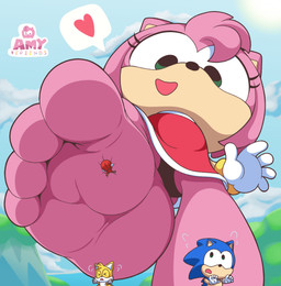 4_toes anthro extreme_size_difference feet female female_anthro foot_fetish foot_focus foot_play group low-angle_view macro male male/female male_anthro size_difference soles stuck_to_foot toes trampling underfoot shadowmegacollection sega sonic_the_hedgehog_(series) amy_rose knuckles_the_echidna miles_prower sonic_the_hedgehog canid canine echidna eulipotyphlan fox hedgehog mammal monotreme absurd_res hi_res