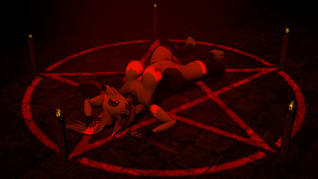 anthro bedroom_eyes blood bodily_fluids breasts candle clothing collar dagger female gloves handwear legwear looking_at_viewer lying melee_weapon narrowed_eyes nipples occult_symbol on_back pentagram seductive solo stockings symbol weapon azarig aeridiccore_(modeler) hellaverse helluva_boss mythology loona_(helluva_boss) canid canid_demon canine demon hellhound mammal mythological_canine mythological_creature 16:9 3d_(artwork) 4k absurd_res digital_media_(artwork) hi_res source_filmmaker_(artwork) widescreen