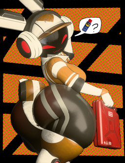 anthro big_breasts big_butt biped black_body breasts bubble_butt butt butt_pose female gas_canister geometric_background holding_object huge_butt huge_hips huge_thighs innuendo jerrycan looking_at_viewer looking_back looking_back_at_viewer machine pose shortstack shortstack_female side_view simple_background solo speech_bubble standing thick_thighs wide_hips anaroth zoidrawzaton_(modeler) project_turboblast wd-40 tempo_(project_turboblast) animal_humanoid humanoid robot 2025 3d_(artwork) digital_media_(artwork) hi_res portrait shaded soft_shading three-quarter_portrait