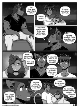 anthro biped bottomwear clothed clothing dialogue female group hair male open_mouth pupils smile speech_bubble text thick_thighs topwear nimzy eden_(nimzy) noms_(nimzy) wiz_(nimzy) cricetid hamster haplorhine mammal monkey primate rodent comic english_text hi_res monochrome url