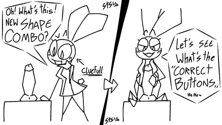 anthro bedroom_eyes blush clothing dialogue dildo female holding_dildo holding_object holding_sex_toy innuendo narrowed_eyes seductive sex_toy solo speech_bubble sweater text topwear turtleneck two_panel_image shadowthesnek vib-ribbon vibri lagomorph mammal 16:9 black_and_white english_text hi_res monochrome widescreen