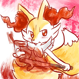 action_pose ambiguous_anthro ambiguous_gender anthro biped blush closed_frown dipstick_tail elemental_manipulation fire fire_manipulation front_view frown holding_object holding_stick looking_at_viewer markings mouth_closed nude_ambiguous nude_anthro pose simple_background snout solo standing stick tail tail_markings white_tail_tip annyui0611 nintendo pokemon braixen canid generation_6_pokemon mammal pokemon_(species) 1:1 2021 colored digital_drawing_(artwork) digital_media_(artwork) half-length_portrait hi_res japanese_description portrait translated_description