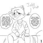 1:1 anthro child clothed clothing comic dialogue english_text felid feline hi_res male mammal monochrome sexykid sketch solo speech_bubble text thought_bubble young young_anthro