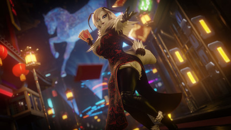 4_arms antennae_(anatomy) arthropod_abdomen big_breasts black_clothing black_dress black_legwear black_sclera black_thigh_highs blue_eyes blurred_background breasts chinese city clothing dress dutch_angle eyelashes eyeshadow female floral_print fur holding_object hologram legwear looking_at_viewer makeup moth_antennae multi_arm multi_limb neck_tuft night open_mouth open_smile outside pink_eyeshadow reaching_towards_viewer side_slit side_slit_dress slit_dress smile smiling_at_viewer solo thick_thighs thigh_highs tuft white_body white_fur wide_hips samzan samzan_(modeler) jess_tou_hun animal_humanoid arthropod arthropod_humanoid humanoid insect insect_humanoid lepidopteran lepidopteran_humanoid moth_humanoid 3d_(artwork) digital_media_(artwork) hi_res