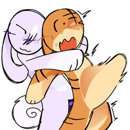 abdominal_bulge anthro bangs begging_for_mercy beige_patterns big_bulge bodily_fluids bulge cheeky_smile crying duo floppy_ears fluffy fluffy_tail forced fur hm intersex intersex/intersex mischevious neck_tuft open_mouth orange_body orange_fur purple_body purple_fur rape sex shocked smile standing standing_sex strangling stripes sweat sweatdrop tail tears tuft until_they_like_it hehehahah81 milena_(hehehahah81) zara_(hehehahah81) domestic_cat felid feline felis hare humanoid lagomorph leporid mammal 1:1 hi_res
