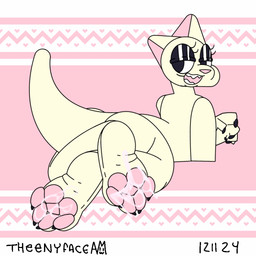 big_butt blinking bodily_fluids butt claws cum cum_on_feet feet foot_fetish foot_focus fur genital_fluids looking_at_viewer looking_back lying pawpads solo white_body white_fur wrinkled_feet wrinkles theenyface rain_world videocult slugcat 1:1 animated loop