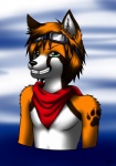 canine chiroina dandy eyewear fox fur goggles green_eyes grin hair paw_marking paw_tattoo red_scarf scarf shine
Rating: Safe
Score: 2
User: Chiroina
Date: December 18, 2013