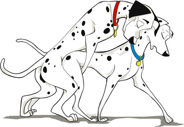 collar duo female feral feral_on_feral happy happy_sex male sex puptownfunk 101_dalmatians disney perdita pongo canid canine canis dalmatian domestic_dog mammal