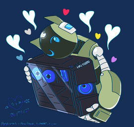 5_fingers ambiguous_gender blue_eyes duo fingers green_body heart_symbol holding_object machine one_eye_closed pandoras-pencilbox screen screen_face simple_background transparent_background humanoid robot robot_humanoid 2021 alpha_channel dated signature