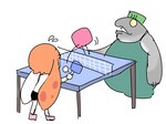 anthro bottomwear clothing duo green_hair hair orange_hair overalls playing_game shorts simple_background sport table_tennis white_background pokedon_0723 nintendo splatoon animal_humanoid big_shot_(splatoon) cephalopod cephalopod_humanoid fish humanoid inkling marine marine_humanoid mollusk mollusk_humanoid salmonid_(splatoon) 4:3 hi_res