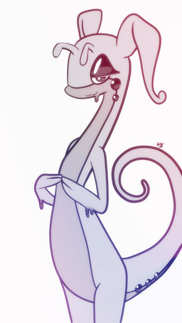 ambiguous_gender anthro bedroom_eyes dark_eyelids dark_eyeshadow glistening hands_together looking_at_viewer narrowed_eyes pseudo_hair seductive simple_background simple_coloring slim slim_anthro slime solo standing tentacle_hair tentacles toony varlastreak nintendo pokemon generation_6_pokemon goodra pokemon_(species) 9:16 hi_res