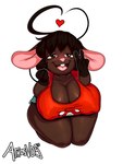 3:4 absurd_res anthro athosvds big_breasts breasts cleavage clothed clothing female gwen_geek gwen_martin heart_symbol hi_res huge_breasts kneeling mammal mouse murid murine rodent simple_background solo thick_thighs white_background