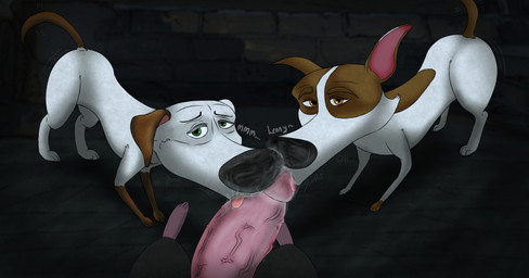 animal_genitalia animal_vulva big_penis blurred_background bodily_fluids canine_genitalia canine_vulva cum cum_inside dialogue female feral first_person_view genital_fluids genitals group group_sex licking looking_at_another looking_at_viewer male male/female penis sex smile solo talking_to_another threesome tongue tongue_out trio udbebu lenny_(space_dogs) snezhinka_(space_dogs) strelka mammal murid murine rat rodent absurd_res hi_res