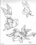 bow_tie feral fur male simple_background solo matsu nintendo pokemon fan_character eeveelution generation_6_pokemon mammal pokemon_(species) sylveon yuki_(disambiguation) monochrome