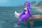 anthro bikini clothing female inflatable mountain relaxing sea sitting solo swimwear two-piece_swimsuit water amphlar animal_humanoid animate_inanimate canid canid_humanoid canine canine_humanoid fox fox_humanoid humanoid living_inflatable mammal mammal_humanoid