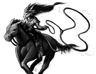 2_horns 3_toes 5_fingers ambiguous_gender anthro biped bottomwear claws clothed clothed_anthro clothed_male clothing duo feet feral fingers front_view fully_clothed fully_clothed_anthro fully_clothed_male hair head_horn holding_lasso horn horseback_riding lasso long_hair male mane mount muscular muscular_anthro muscular_male pants pointy_ears quadruped riding riding_on_back shirt simple_background snout tail toe_claws toes topwear white_background deriaz mythology dragon equid equine horse mammal mythological_creature mythological_scalie scalie wingless_dragon 2014 digital_drawing_(artwork) digital_media_(artwork) full-length_portrait greyscale monochrome portrait