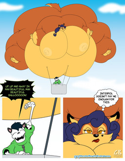 air_inflation aircraft anthro balloon belly belly_expansion big_belly big_breasts body_inflation bone breasts duo expansion female female/female floating helium_inflation hot_air_balloon huge_belly hyper hyper_belly immobile inflatable inflation nipples skeleton spherical_inflation text unimpressed vehicle yoricka_baines graybluestudios sly_cooper_(series) sony_corporation sony_interactive_entertainment sucker_punch_productions carmelita_fox canid canine fox mammal comic english_text hi_res
