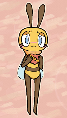 antennae_(anatomy) anthro black_body black_fur blue_eyes blush box_of_chocolates candy chocolate dessert female food fur humanoid_hands looking_at_viewer solo wings yellow_body yellow_fur knaxley arthropod bee hymenopteran insect 2026 digital_drawing_(artwork) digital_media_(artwork) english_description