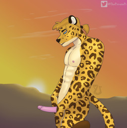 abs anthro erection fur genitals hair male nipples nude penis simple_background solo unibro_pi felid feline leopard mammal pantherine absurd_res hi_res