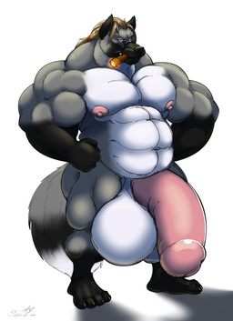 anthro balls big_balls big_penis cigar eyewear flaccid genitals glasses huge_balls huge_penis humanoid_genitalia humanoid_penis hyper hyper_balls hyper_genitalia hyper_penis male musclegut muscular muscular_anthro muscular_male nude pecs penis solo standing thick_penis siriusdog canid canine mammal 2015 hi_res
