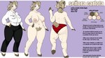 anthro big_breasts blonde_hair breasts brown_hooves carlota_ungula_(h_dc) clothed clothed_anthro clothed_female clothing dark_pants digit_ring engagement_ring female gold_piercing gold_ring grey_hair hair hooves jewelry mature_anthro mature_female nipples nude piercing pubes purple_background red_clothing red_underwear ring simple_background solo text thick_thighs underwear white_blouse white_body yellow_eyes h_dc bovid caprine goat mammal 16:9 absurd_res hi_res model_sheet spanish_text widescreen