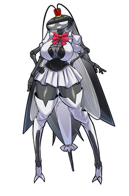 antennae_(anatomy) anthro big_breasts black_hair bottomwear breasts cleavage clothed clothing crown female hair headgear long_hair multi_arm multi_limb ribbons sharp_teeth skirt small_waist smile solo teeth thick_thighs wide_hips mold_(pixiv6616319) versus_(manga) roya_roach animal_humanoid arthropod arthropod_humanoid blattodean cockroach cockroach_humanoid humanoid insect insect_humanoid absurd_res hi_res