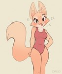 anthro blep blush breasts clothing eyebrow_barbell eyebrow_piercing eyebrows eyelashes facial_piercing female fur heart_symbol inner_ear_fluff leotard looking_at_viewer one-piece_swimsuit orange_body orange_fur piercing red_clothing red_one-piece_swimsuit red_swimwear solo swimwear tan_body tan_fur tongue tongue_out tuft dauddalmata dreamworks the_bad_guys diane_foxington canid canine fox mammal 2023 absurd_res hi_res