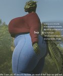 anthro belly big_belly big_breasts big_butt bottomwear breasts butt claws clothed clothing denim denim_bottomwear denim_clothing dialogue fat_arms feederism female finger_claws futura_condensed_(font) game_ui horn huge_breasts huge_butt huge_thighs implied_weight_gain jeans obese obese_female outside overweight overweight_female pants slightly_chubby solo sweater tail text thick_thighs topwear wide_hips yellow_eyes coolmaster98 bethesda_game_studios microsoft skyrim the_elder_scrolls deeja argonian scalie 2023 3d_(artwork) absurd_res digital_media_(artwork) hi_res
