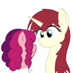 boop duo female fur hair horn long_hair multicolored_hair open_mouth pink_body pink_fur pink_hair red_hair simple_background teal_eyes transparent_background two_tone_hair yellow_body yellow_fur young unknown_artist friendship_is_magic hasbro my_little_pony mythology lauren_faust lauren_faust_(character) marker_pony_(mlp) equid equine mammal mythological_creature mythological_equine unicorn 1:1 alpha_channel animated low_res short_playtime