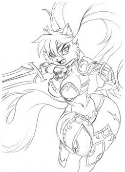 abdominal_scar abs action_pose angry anthro anthrofied armor bell bell_collar big_breasts bikini_armor boots breasts claws clothing collar eye_bags eye_patch eyewear facial_scar fangs_bared female female_anthro fingerless_gloves footwear gloves hair handwear holding_melee_weapon holding_object holding_sword holding_weapon leg_scar legwear long_hair looking_at_viewer mature_anthro mature_female melee_weapon muscular muscular_anthro muscular_female navel open_mouth ponytail pose scar shoes shoulder_pads shoulder_scar solo sword tail text thick_thighs thigh_boots thigh_highs thigh_scar unconvincing_armor weapon wide_hips chochi warrior_kittens aria_(crovirus) domestic_cat felid feline felis mammal english_text hi_res monochrome sketch