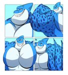 anthro biceps blue_body bouncing_pecs flexing male muscular muscular_anthro muscular_male pecs smile smirk solo tentacles talegas rumble_(movie) tentacular_(rumble) fish kaiju marine shark tentacle_creature hi_res