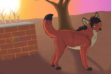ambiguous_gender black_body black_fur black_mane black_nose brick_wall brown_body brown_fur detailed_background digitigrade feral fur green_eyes looking_at_viewer mane notched_ear outside paws plant raised_tail snout solo standing sunset tail tan_body tan_fur tan_inner_ear tree wall_(structure) sebdoggo canid canine mammal maned_wolf 2012 aliasing digital_drawing_(artwork) digital_media_(artwork) microsoft_paint_(artwork) shaded