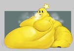 anthro belly big_belly big_breasts bodily_fluids breasts female huge_belly huge_breasts hyper hyper_belly hyper_breasts morbidly_obese obese orb overweight overweight_female solo sweat sweatdrop wobblinggut mario_and_luigi_(series) mario_bros nintendo starlow waddling_head hi_res