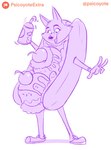 anthro banana banana_costume banana_split banana_split_costume clothing costume cream_(food) dessert female food food_costume fruit ice ice_cream ice_cream_costume plant solo split psicoyote illumination_entertainment sing_(movie) porsha_crystal canid canine canis mammal wolf hi_res