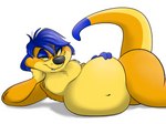 anthro belly big_belly blue_hair coy eyewear glasses hair male overweight overweight_male posing_for_picture slightly_chubby slightly_chubby_male solo remmyfox draw_me_like_one_of_your_french_girls tigerthemeerkat herpestid mammal meerkat absurd_res hi_res meme