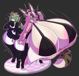 3_toes 5_fingers ahoge anthro areola areola_slip big_breasts biped black_clothing bodily_fluids bra breasts bulge cleavage clothed clothing cute_fangs dipstick_tail eyebrows eyelashes fangs feet female fingers front_view fully_clothed green_hair green_tail grey_background gynomorph hair huge_breasts huge_hips huge_thighs hyper hyper_breasts intersex legwear long_ears long_hair looking_aside looking_at_viewer markings motion_lines open_mouth open_smile outline paws pink_clothing pink_hair pointy_ears simple_background smile standing sweat sweatdrop tail tail_markings teeth thick_thighs three-quarter_view toes topwear underwear white_body wide_hips yellow_eyes nonarycubed nintendo pokemon nea_(katdrawsalot) felid feline generation_4_pokemon land_forme_shaymin legendary_pokemon mammal pokemon_(species) shaymin 2025 absurd_res digital_drawing_(artwork) digital_media_(artwork) hi_res