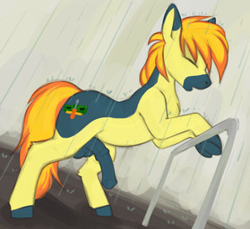 animal_genitalia animal_penis balls equine_genitalia equine_penis feral genitals male penis raining shower solo wet marsminer hasbro my_little_pony fan_character yaktan equid equine horse mammal pony