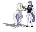 alternative_fashion anthro backless_dress big_breasts big_butt blue_eyes bottomless bottomwear braided_hair breasts butt clothed clothing curvy_figure cutie_mark dock_(anatomy) dress duo female furgonomics genitals goth hair holding_bottomwear holding_clothing holding_object holding_skirt horn open_mouth open_smile pigtails purple_eyes purple_hair pussy rear_view shirt side_boob simple_background skirt smile tail topwear translucent translucent_clothing victorian_goth voluptuous white_background white_hair wide_hips wings sailoranna friendship_is_magic hasbro my_little_pony mythology inky_rose_(mlp) lily_lace_(mlp) equid equine mammal mythological_creature mythological_equine pegasus unicorn 2017 hi_res