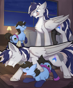 anal anal_penetration animal_genitalia animal_penis balls bedroom butt clothed clothing crossdressing cutie_mark duo equine_genitalia equine_penis erection eyes_closed feathered_wings feathers femboy feral feral_on_feral feral_penetrated feral_penetrating feral_penetrating_feral footwear fur genitals hair horn inside legwear licking licking_lips licking_own_lips male male/male male_penetrated male_penetrating male_penetrating_male open_mouth penetration penile penis sex size_difference socks tail thigh_highs tongue tongue_out wings wolfypon hasbro my_little_pony mythology onyx_diamond_(ipootis) tinker_doo equid equine horse mammal mythological_creature mythological_equine pegasus pony unicorn digital_drawing_(artwork) digital_media_(artwork) hi_res