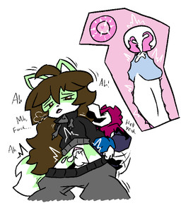 animal_mask anthro anthro_penetrated beak_mask belly big_zipper black_clothing black_jacket black_topwear blue_clothing blue_gloves blue_handwear bodily_fluids bottomwear bottomwear_down cervical_contact clitoris clothed clothed_anthro clothed_female clothed_male clothed_sex clothing cum cum_drip cum_from_vagina cum_in_uterus cum_in_vagina cum_inside cutaway dipstick_tail dripping duo emanata eyes_closed female female_anthro female_penetrated from_behind_position fully_clothed fully_clothed_anthro fully_clothed_female fur genital_fluids genitals gloves green_body green_fur grey_bottomwear grey_clothing grey_pants grey_sweatpants handwear heart_symbol humanoid_genitalia humanoid_penis impregnation internal internal_vaginal jacket magenta_hoodie male male/female male_penetrating male_penetrating_female markings mask moan ovum ovum_with_heart pants pants_down partially_clothed penetration penile penile_penetration penis penis_in_vagina sex sperm_cell sweatpants tail tail_markings topwear uterus vaginal vaginal_penetration vulva white_belly wrist_grab gravel_pit_(artist) gravel_(gravel_pit) nova_(unsureumbra) animate_inanimate avian canid canine fox humanoid mammal hi_res