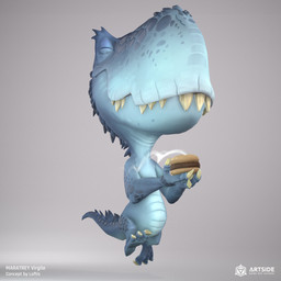 3_fingers 3_toes anthro bent_arm blue_body blue_scales blue_spines blue_tail burger claws closed_smile eyes_closed feet finger_claws fingers food grey_background happy holding_burger holding_food holding_object logo male midair mouth_closed multicolored_body multicolored_scales multicolored_tail scales semi-anthro sharp_teeth simple_background smile solo steam tail teeth text three-quarter_view toe_claws toes walking yellow_claws yellow_teeth virgile_maratrey dinosaur prehistoric_species reptile saurischian scalie theropod 1:1 2021 3d_(artwork) adobe_photoshop_(artwork) artist_name blender_(artwork) colored digital_media_(artwork) english_description english_text hi_res marmoset_toolbag_(artwork) redraw substance_painter_(artwork) zbrush_(artwork)