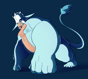 belly big_belly blue_background blue_body blue_ears blue_nipples blue_tail clothing glistening glistening_eyes headgear headwear huge_belly humanoid_pointy_ears male markings mouth_closed muscular muscular_humanoid muscular_male nipples nude obese obese_humanoid obese_male overweight overweight_humanoid overweight_male pointy_ears red_markings simple_background solo tail tail_tuft teeth tuft white_clothing white_headwear chocolateandmilk humanoid 2016 dated hi_res signature