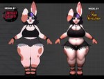 4_toes accessory alternative_fashion anthro belly black_hair boots clothed clothing ear_piercing feet female footwear goth hair paws piercing purple_hair shoes short_hair simple_background skimpy slightly_chubby solo thick_thighs toes torn_clothing lunarclaws vonvivianov blynx_the_bunny lagomorph leporid mammal rabbit 2023 model_sheet