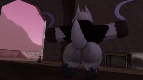 anthro arms_out big_butt boots bottom_heavy bottomless bouncing_butt bubble_butt butt butt_jiggle cape cloak clothed clothing dual_wielding duo ears_up faceless_character faceless_male footwear fur furniture grey_body grey_fur hat headgear headwear holding_object holding_weapon inside jiggling larger_anthro looking_at_another male partially_clothed pointy_ears poncho prick_ears shaking shaking_butt shoes shortstack shortstack_male sickle size_difference smaller_anthro solo_focus standing style_emulation table tail tail_motion tailwag thick_thighs weapon wide_hips willie_piv dreamworks puss_in_boots_(franchise) roblox death_(puss_in_boots) puss_in_boots_(dreamworks) canid canine canis domestic_cat felid feline felis mammal wolf 16:9 3d_(artwork) 3d_animation animated digital_media_(artwork) loop no_sound short_playtime webm widescreen
