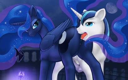 animal_genitalia arareroll blue_eyes blue_hair cunnilingus cutie_mark equine female feral friendship_is_magic fur hair horn horsecock male mammal my_little_pony oral oral_sex penis precum princess_luna_(mlp) purple_eyes purple_fur sex shining_armor_(mlp) straight unicorn vaginal white_fur winged_unicorn wings
Rating: Explicit
Score: 35
User: DragonRanger
Date: November 16, 2013