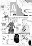 2016 anthro canid canine clothed clothing comic digital_media_(artwork) disney english_text fennec_fox finnick_(zootopia) fox fur hi_res male mammal monochrome natsuco_7star nick_wilde red_fox text true_fox zootopia