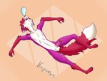 2024 anthro balls bodily_fluids breasts bubble canid canine digital_media_(artwork) erection fox fur genital_fluids genitals hair hi_res male mammal nude orange_background penis purple_body purple_fur red_body red_fur red_hair simple_background skinny sleeping solo spread_arms spreading tail text vespenes white_body white_fur