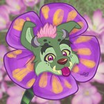 anthro flower male pebeanjay pebeanjay_flowers petals plant solo tongue tongue_out naoto neopets ixi_(neopets) neopet_(species) 1:1 absurd_res hi_res